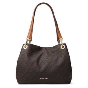 Michael Kors Raven Logo Shoulder Bag Brown